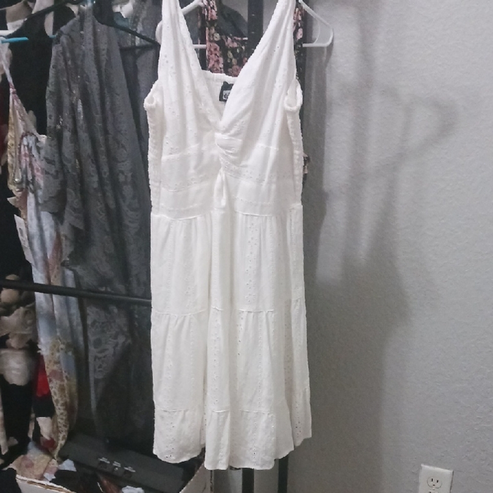 Angie White Sleeveless Midi Dress